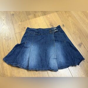 Just Jeans Vintage Pleated Denim Mini Skirt Skater 90s Y2K Size 12